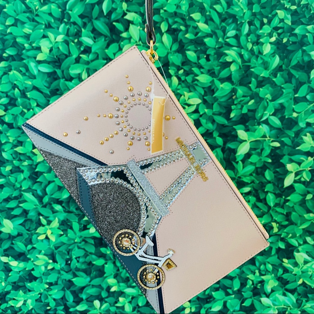Michael Kors NOUVEAU NOVELTY Large XL Zip Clutch - Picture 7 of 8